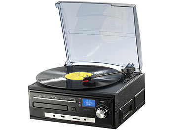 Stereoanlage mit Encoding HiFi Anlage Plattenspieler CD Radio USB Kassette