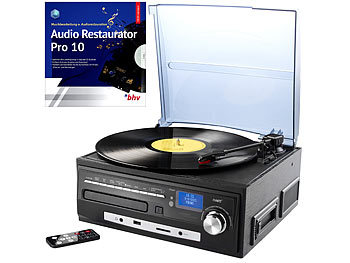 Plattenspieler: auvisio Kompakt-Stereoanlage & Digitalisierer mit DAB-Digitalradio & Software