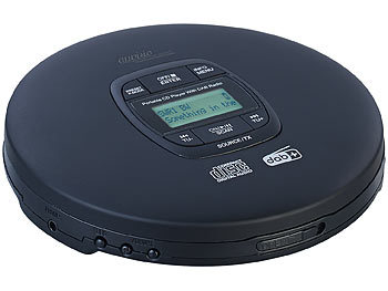 auvisio Tragbarer CD-Player, DAB+ Radio, Bluetooth, Akku, Ohrhörer, Anti-Shock