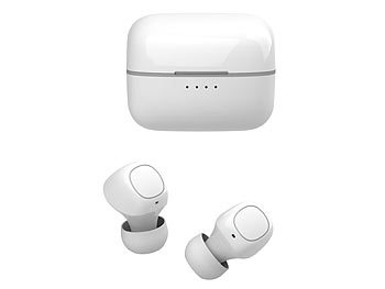 auvisio In-Ear-Stereo-Headset, Bluetooth 5, Ladebox, 18 Std. Spielzeit, App