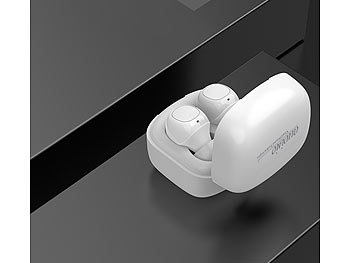 auvisio In-Ear-Stereo-Headset, BT 5, Ladebox, 18 Std. Spielzeit, App, 2er-Set