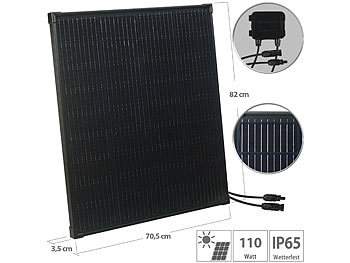 Mobiles Solarpanel: revolt Solarpanel mit monokristallinen Zellen; 110 W; schwarz