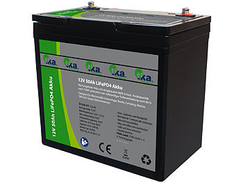 12V Batterie: tka LiFePO4-Akku, 12 V, 50 Ah / 640 Wh, BMS, für Solaranlagen u.v.m., 5 kg