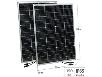 Solarplatten: revolt 2er-Set monokristalline Solarpanele, 36 Volt, 150W, MC4-kompatibel