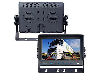 Lescars Rückfahrkamera für Lkw mit XXL 7" (17,78 cm) Monitor, 20-m-Kabel, 170°