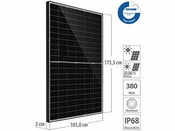 DAH Solar 36er-Set monokristalline Solarmodule, je 380 W, IP68, MC4-kompatibel