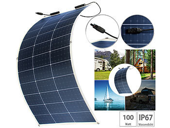 Solarpanele für Zuhause: revolt 2er-Set flexible monokristalline Solarmodule mit Anderson-Adapter