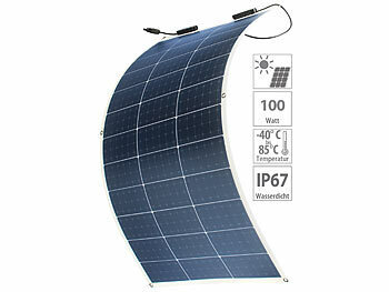 Solarmodul flexibel: revolt Ultraleichtes flexibles Solarmodul für MC4, salzwasserfest, 100W, IP67