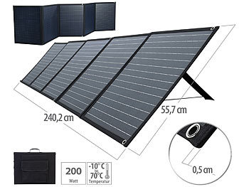 Faltbares Solarmodul: revolt Mobiles faltbares Solarpanel, 5 monokristalline Solarzellen, MC4, 200W