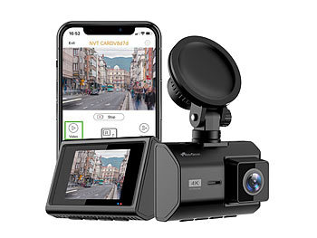 NavGear 4K-UHD-Dashcam mit GPS, Nachtsicht, WDR, WLAN & App, Sony-Sensor, 140°