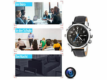 OctaCam Video-Armbanduhr, Full HD, Nachtsicht, 4K-Fotos, Voicerecorder, 32GB
