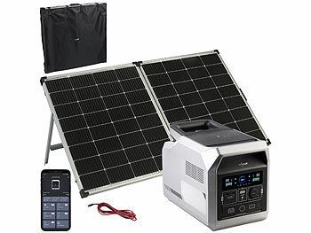 Solarpanel für Notstrom: revolt Powerstation & Solar-Generator 1.200 Watt mit Solarpanel 240 Watt