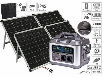 Powerbank 220v Solar: revolt Powerstation & Solar Generator mit 1.120 Wh + 2x 240-Watt-Solarmodul