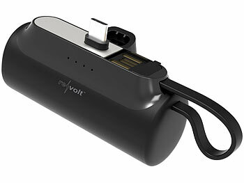 revolt Mini-Powerbank mit USB-C-Stecker & USB-C-Buchse, 4.500 mAh, PD 20 Watt