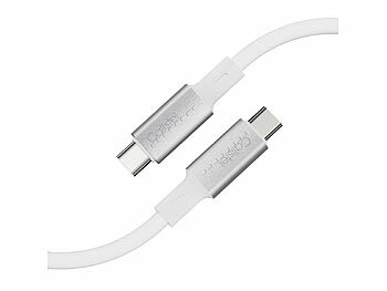 Callstel Ultraflexibles Silikon-Lade-/Datenkabel USB-C/-C, 100 W PD, 1 m, weiß