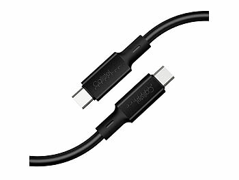 Callstel Ultraflexible Silikon-Lade-/Datenkabel USB-C/-C, 1 + 2 m, schwarz
