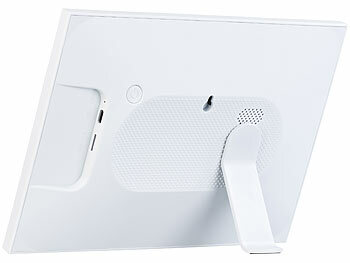 Somikon WLAN-Bilderrahmen mit 25,7 cm / 10,1" IPS-Touchdisplay, App, weiß