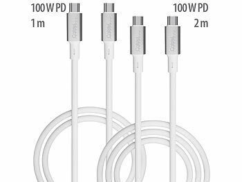 USB Type C Ladekabel: Callstel Ultraflexible Silikon-Lade-/Datenkabel USB-C/-C, 1 + 2 m, weiß