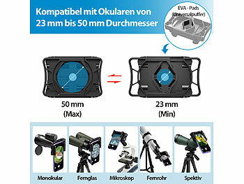 Callstel Universal-Smartphone-Okularadapter für Ferngläser und Teleskope