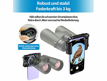 Callstel 2er-Set: Universal-Smartphone-Okularadapter für Ferngläser & Teleskope