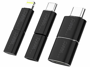 Callstel 12er-Set USB-Adapter-Sets, OTG-USB, Lightning, 60 Watt PD