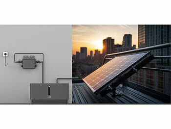 revolt Solar-Set: WLAN-Mikroinverter mit 2x 1,03-kWh-Akku & 410-W-Solarmodul