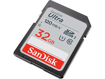 SD Speicherkarte: SanDisk Ultra SDHC-Speicherkarte, 32 GB, 120 MB/s, Class 10, U1