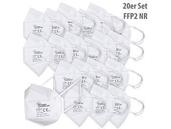 Schutzmaske FFP2: newgen medicals 20er-Set FFP2-Atemschutzmasken, zertifziert EN149, flexibler Bügel
