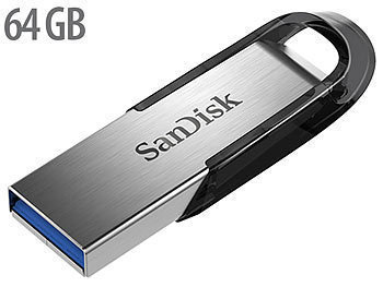 Flashlaufwerk USB: SanDisk Ultra Flair USB-3.0-Flash-Laufwerk, 64 GB (SDCZ73-064G-G46 )