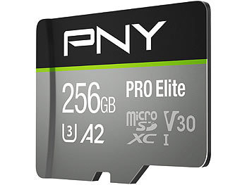 PNY PRO Elite microSD-Karte 256GB, bis 100 MB/s lesen, 90 MB/s schreiben