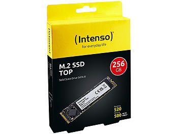 M2 SSDs: Intenso Top M.2-SSD-Festplatte (2280) mit 256 GB, SATA III, bis 520 MB/s
