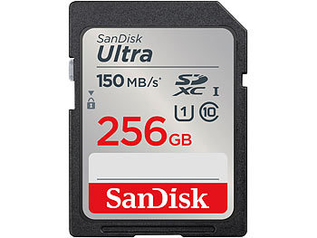 SD Karte: SanDisk Ultra SDXC-Karte (SDSDUNC-256G-GN6IN), 256 GB, 150 MB/s, Class 10 / U1