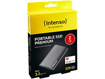 Externe SSD Festplatten: Intenso externe SSD, 2 TB, 1,8", USB 3.2, Aluminium Premium Edition