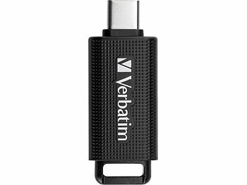 USB-3.2-Speicherstick: Verbatim USB-C-3.2-Stick, 128 GB, 100 MB/s lesen, 20 MB/s schreiben, schwarz