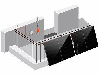revolt Balkon-Geländer-Halterungen für Solarmodule bis 113,4 cm, 20° bis 60°