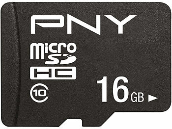 Flash-Speicherkarte: PNY Performance Plus microSD, mit 16 GB und SD-Adapter, Class 10