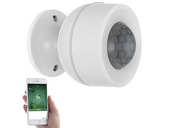 Luminea Home Control 2er-Set WLAN-Bewegungsmelder, Temperatur- & Luftfeuchtigkeits-Sensor