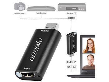 HDMI Grabber: auvisio HDMI-USB-Videograbber für Full-HD-Aufnahmen und  -Streaming