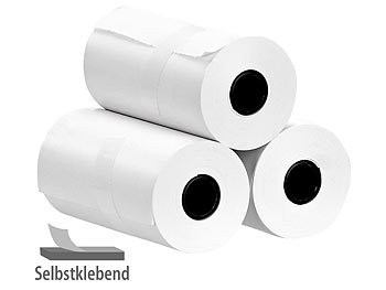 Thermorolle: Callstel 3er-Set selbstklebende Etiketten-Rollen, 80 mm Breite, je 3,5 m, weiß