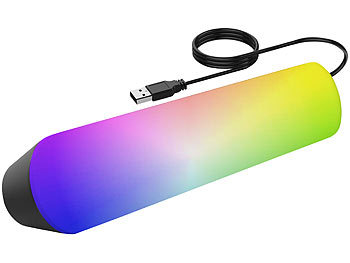 Luminea Home Control 2er-Set WLAN-USB-Stimmungsleuchte mit RGB+CCT-LEDs, App, 80 lm, 3,5 W