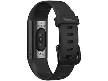 newgen medicals Fitness-Armband mit Touch, Herzfrequenz, SpO2, App, Alexa, IP68