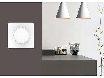Luminea Home Control 4er-Set WLAN-Unterputz-Lichtschalter & Dimmer, Dreh- & Drück-Funktion