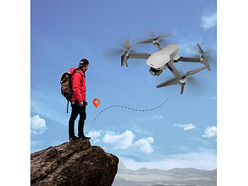 Simulus Faltbare GPS-Drohne mit 4K-Cam, 3-Achsen-Gimbal, Brushless-Motor, App