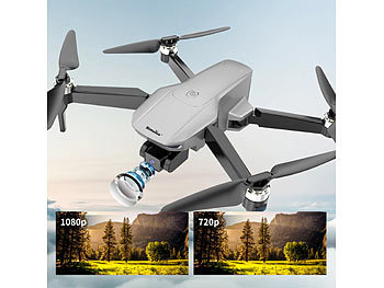 Faltbare GPS-Quadrocopter mit 4K-Cam, WLAN und Apps Kardanstabilisatoren Köüfe