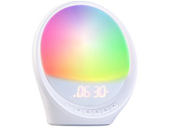 auvisio WLAN-Lichtwecker, Sonnenaufgang, CCT-LEDs und 7 Farben, App, 400 lm