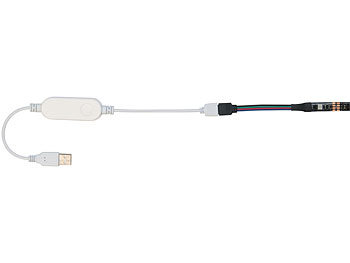 Luminea Home Control USB-RGB-LED-Streifen mit WLAN, App und Sprachsteuerung, 2 m