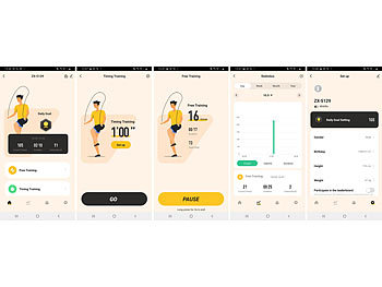 PEARL sports Smartes Kugellager-Springseil, Bluetooth, App, Herzfrequenz-& G-Sensor