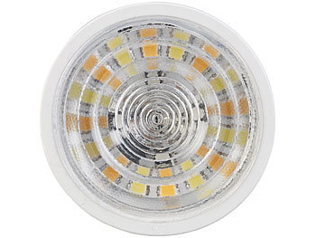 Luminea Home Control 10er-Set WLAN-LED-Spots, GU10, RGB-CCT 4,5Watt, 326 lm, 45°, App