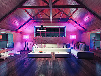 LED-Lampe für Esszimmer, Badleuchte, Pendel-Leuchte Birnenform Strahler farbig Color kaltweiß