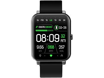 newgen medicals ELESION-kompatible Fitness-Smartwatch, Bluetooth, Versandrückläufer